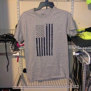 Grey American flag T-shirt